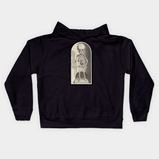 Anatomical Study of a Skeleton, 1685 - original engraving cleaned and restored Kids Hoodie